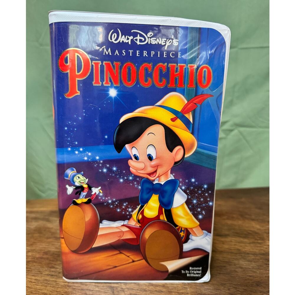 Vintage Walt Disney's Masterpiece Pinocchio VHS Tape 1993 Clamshell Case NTSC